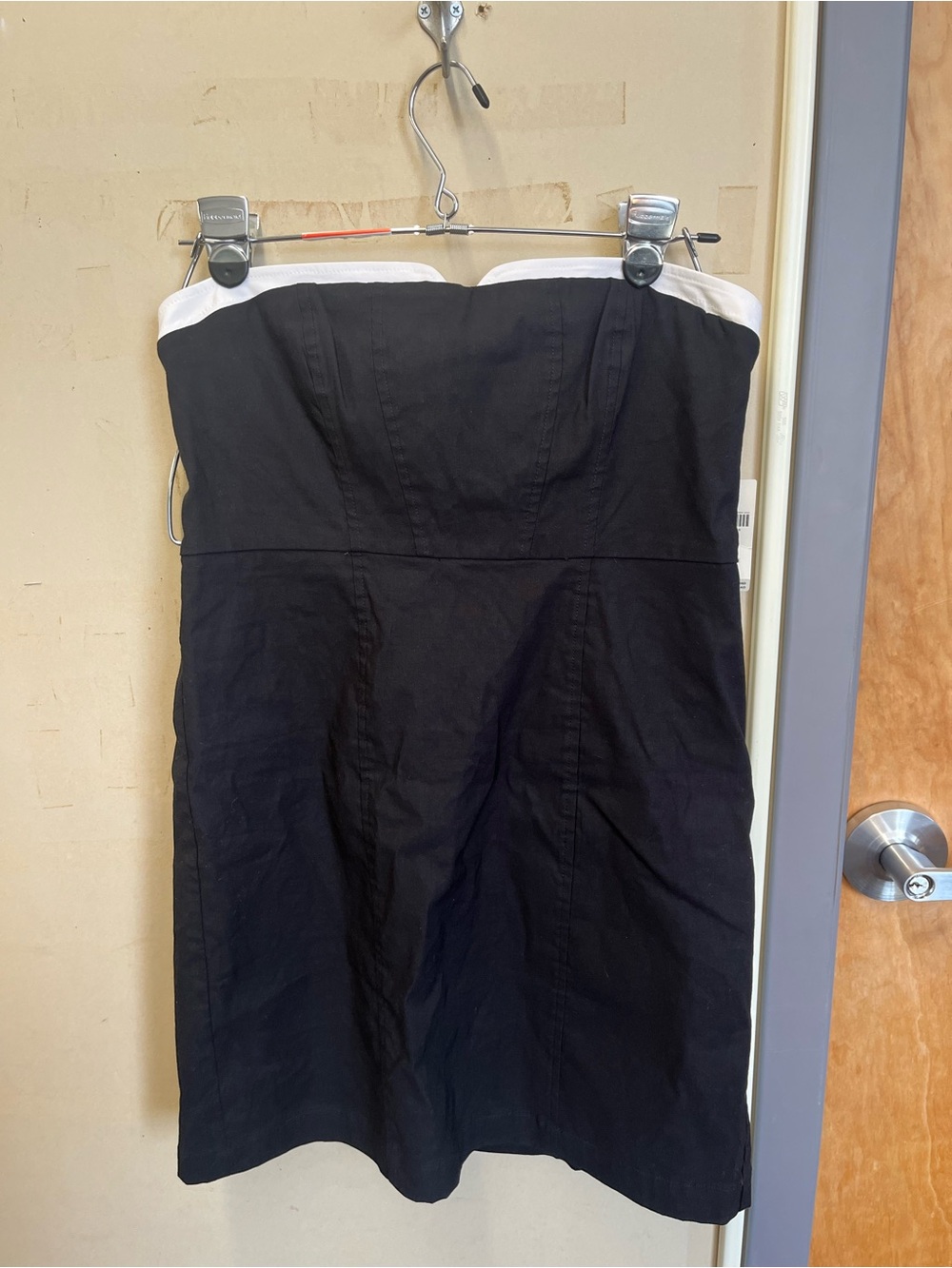 Classic Black Strapless Skirt with White Trim